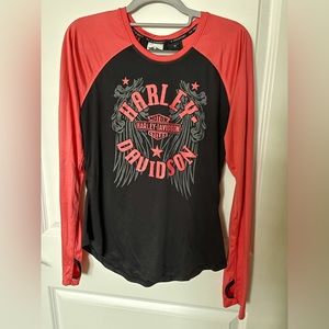 Harley Davidson Athletic Long Sleeve Base Layer -size Medium- lots of stretch